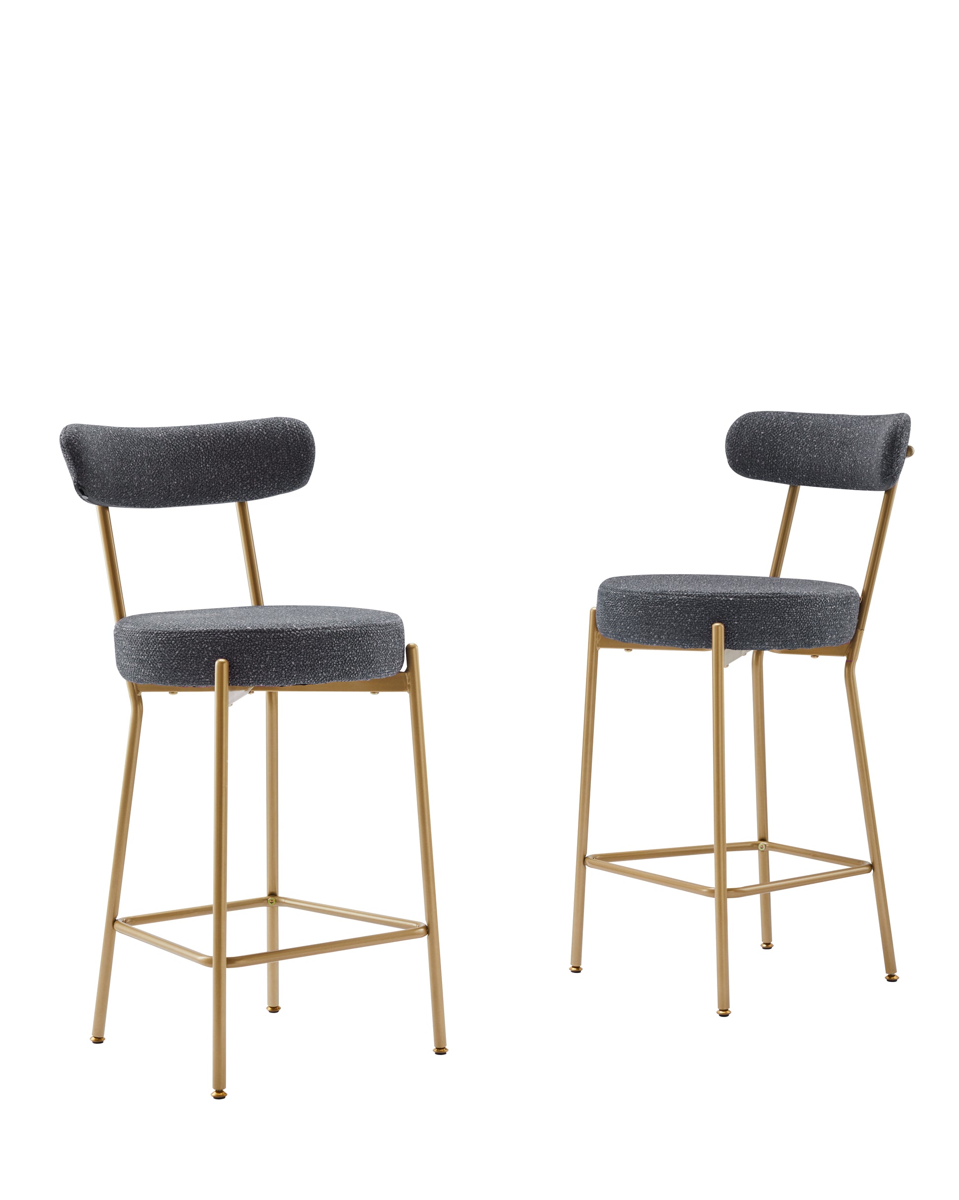 25" Modern Gold Bar Stools Set Of 2 Counter Height Bar Stools For Kitchen Counter Upholstered Sherpa Counter Stools With Backs Kitchen Island Stool Metal Grey Gold Dining Room Sponge Wipe Clean Round Modern Bar Stools Set Of 2 Fabric Metal