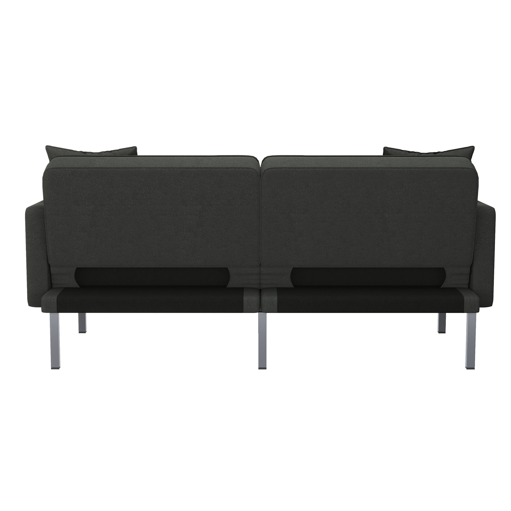 Orisfur. Linen Upholstered Modern Convertible Folding Futon Sofa Bed For Compact Living Space, Apartment, Dorm, Black Black Foam Linen