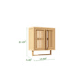 Bathroom Bamboo Storage Cabinet, Freestanding Floor Cabinet With Door And Shelf For Bathroom, Living Room, Bedroom, Hallway, Kitchen Neutral Bamboo