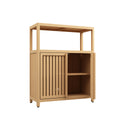 Bamboo Storage Cabinet, Freestanding Bathroom Cabinet With 2 Doors, Floor Cabinet Organizer For Living Room, Kitchen, Entryway Neutral Bamboo