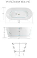 67'' Acrylic Freestanding Bathtub, Modern & -