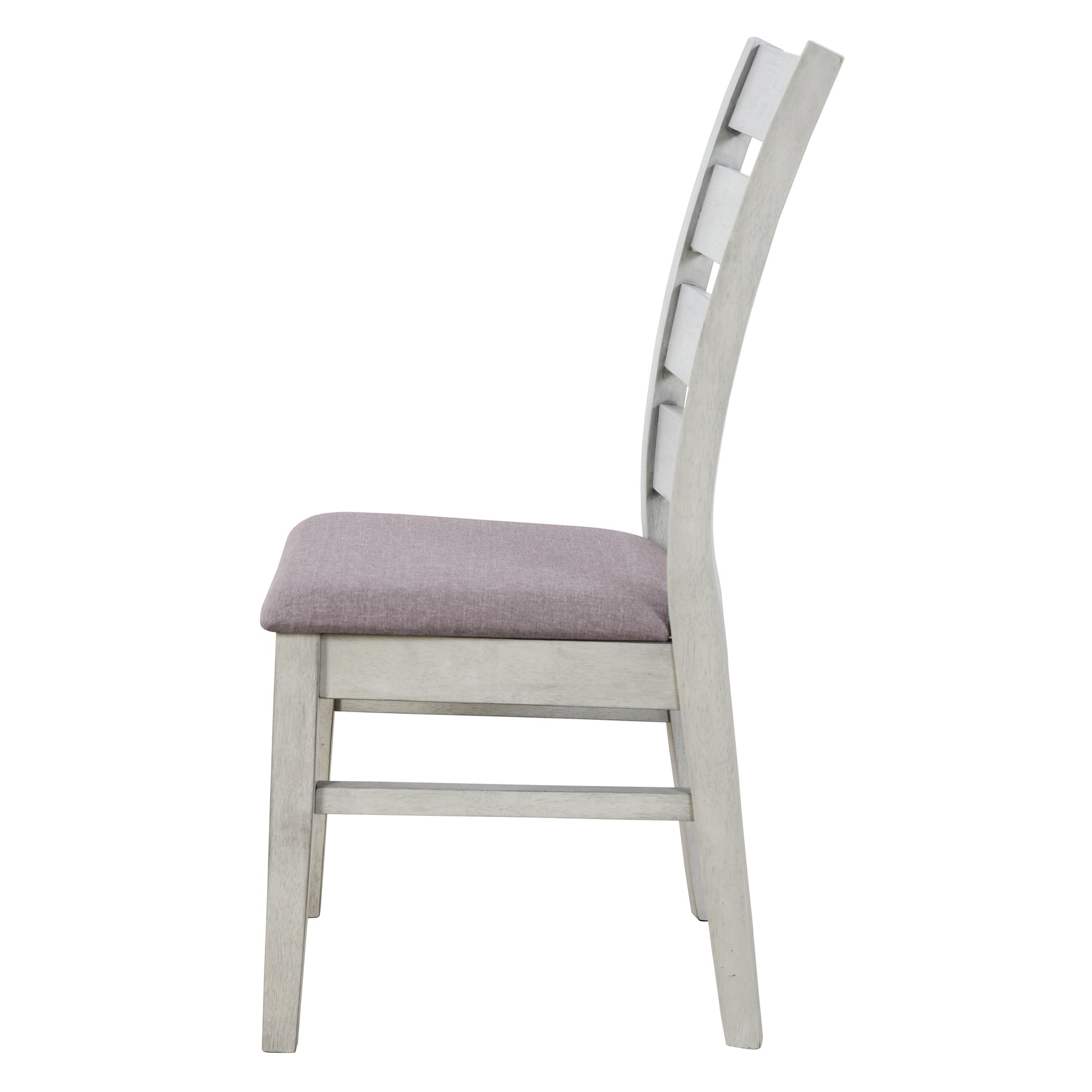 6 Piece Retro 59"L Rectangular Dining Table Set, Table With Unique Legs And 4 Upholstered Chairs & 1 Bench For Dining Room And Kitchen White Wood Dining Room Distressed Finish Rubberwood Rectangular Dining Table With Chair And Bench Upholstered Chair