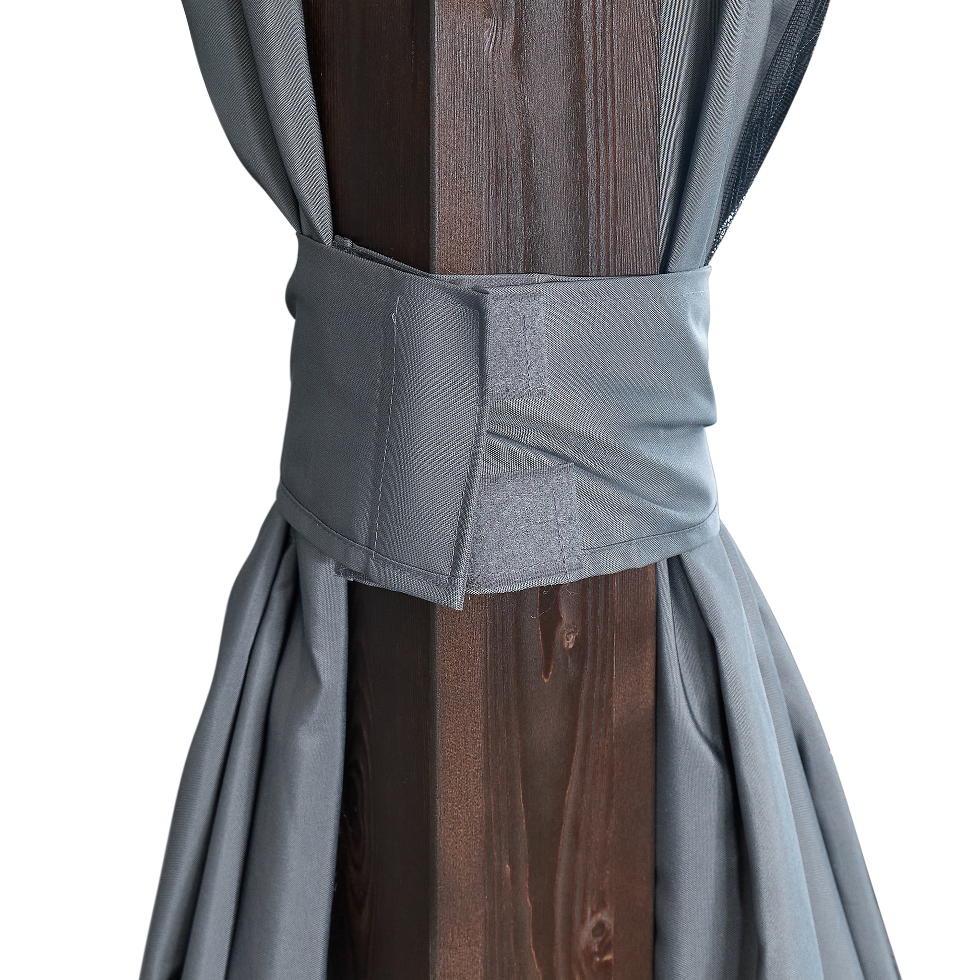 10' X 13' Hardtop Wood Gazebo For Patios, Outdoor Framed Gazebo With Polycarbonate Double Roof Canopy, Solid Wooden Framed Gazebo With Privacy Curtains And Mosquito Nettings For Garden, Backyard Black Brown Metal & Wood