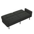 Orisfur. Linen Upholstered Modern Convertible Folding Futon Sofa Bed For Compact Living Space, Apartment, Dorm, Black Black Foam Linen