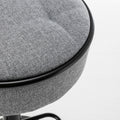 Round Storage Bar Stool Set Of 2, Grey Linen Height Adjustable Barstool, 360 Counter Height Swivel Stool, Armless Bar Chair With Metal Frame For Kitchen Counter Dining Living Room Grey Set Of 2 Foam Linen