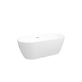 67'' Glossy Acrylic Freestanding Soaking Bathtub With Classic Slotted Overflow And Toe Tap Drain In Chrome, Cupc Certified.Easy To Install, 02138 Glossy White Oval Bathroom Freestanding Tubs Polished 61 69 In Contemporary Soaking Center Acrylic Acrylic