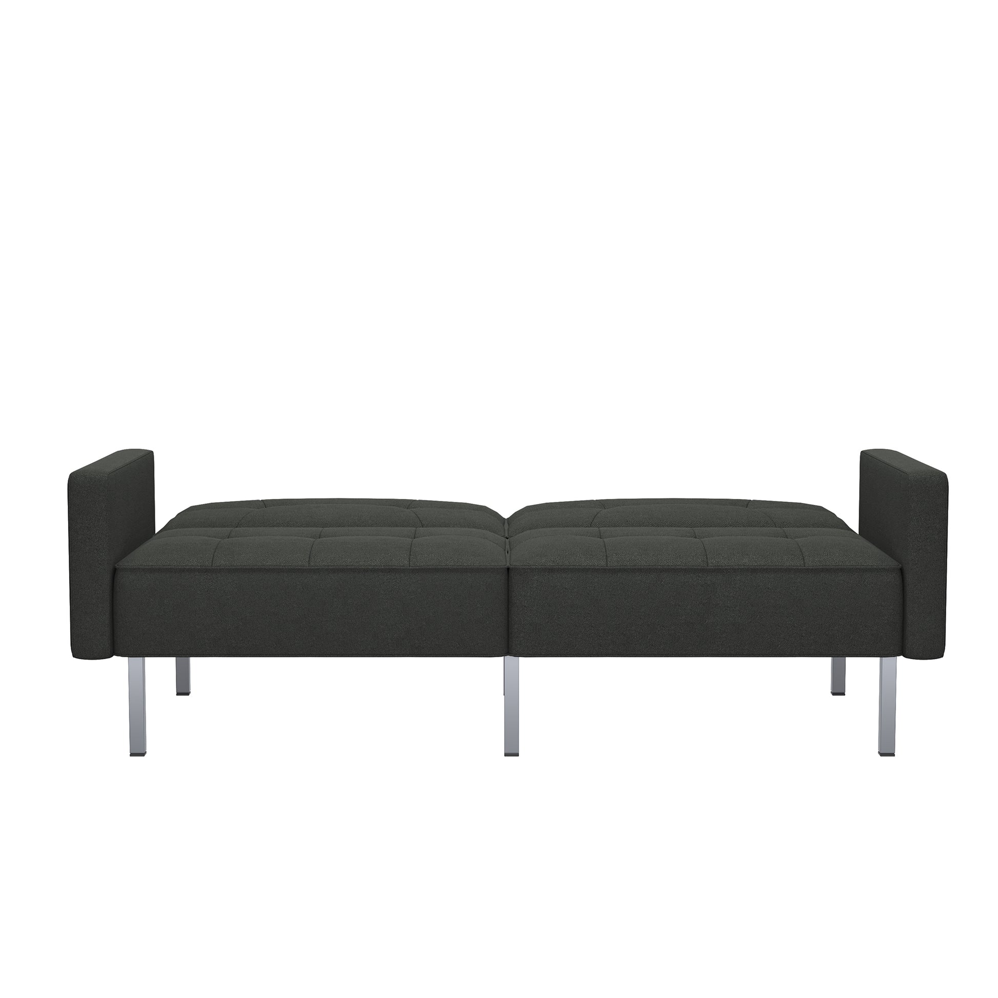 Orisfur. Linen Upholstered Modern Convertible Folding Futon Sofa Bed For Compact Living Space, Apartment, Dorm, Black Black Foam Linen