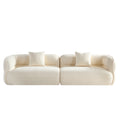 White Sectional Sofa, Durable Fabric, Solid Wood Frame, High Density Sponge Filler White Bathroom Medium Soft Fabric 3 Seat