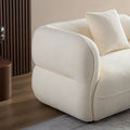 White Sectional Sofa, Durable Fabric, Solid Wood Frame, High Density Sponge Filler White Bathroom Medium Soft Fabric 3 Seat