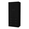 Ella Black 2 Door Armoire Black Bedroom Wood