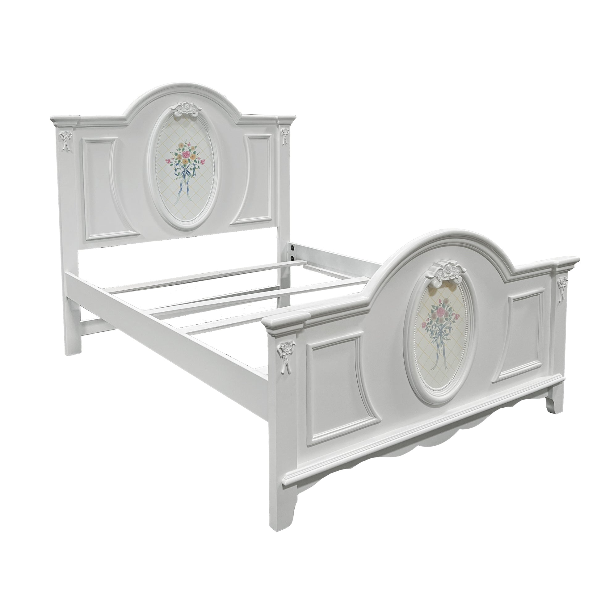 Flora Full Bedwhite Finish Bd01644F White Wood