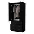 Ella Black 2 Door Armoire Black Bedroom Wood