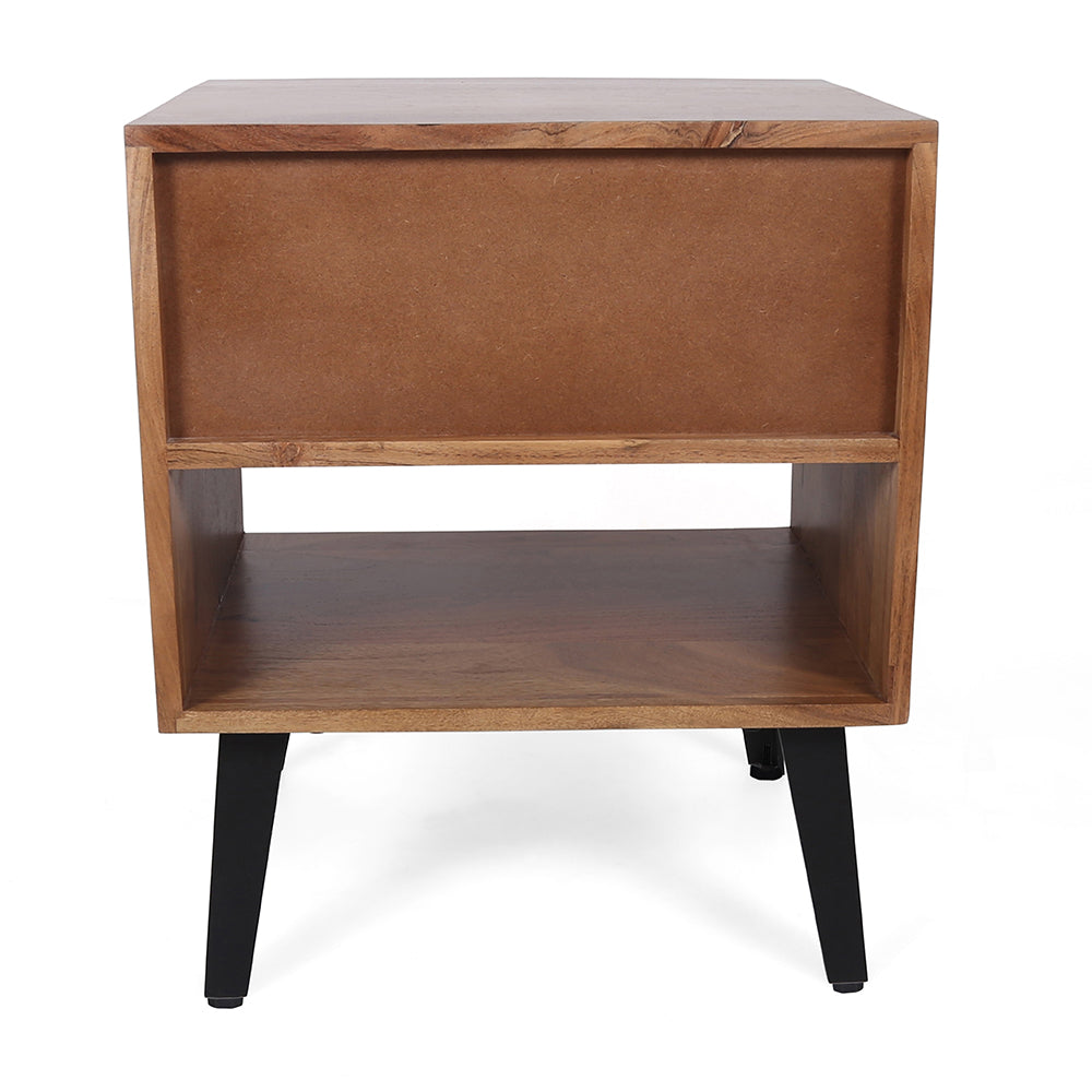 19.5X15.5X21.5" Asther Bedside Table Natural Wood Brown Primary Living Space Casual,Classic,Farmhouse Solid Wood