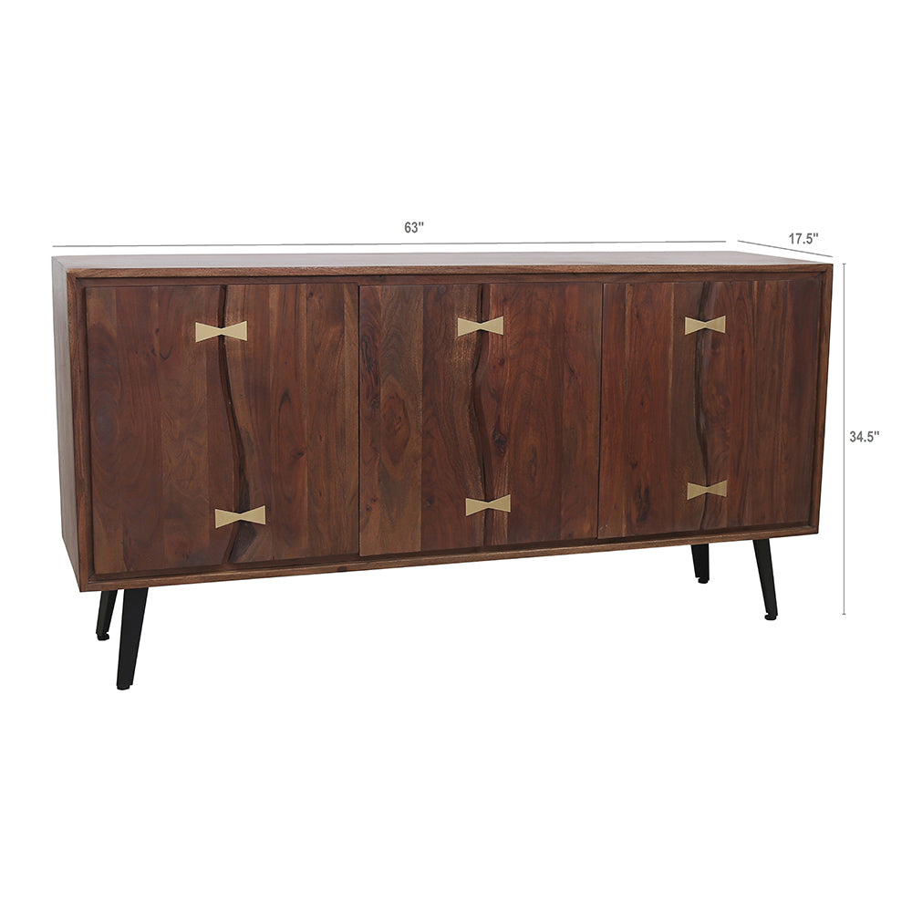 63X17.7X34.6" Asther Sideboard Natural Wood Brown Primary Living Space Casual,Classic,Farmhouse Solid Wood