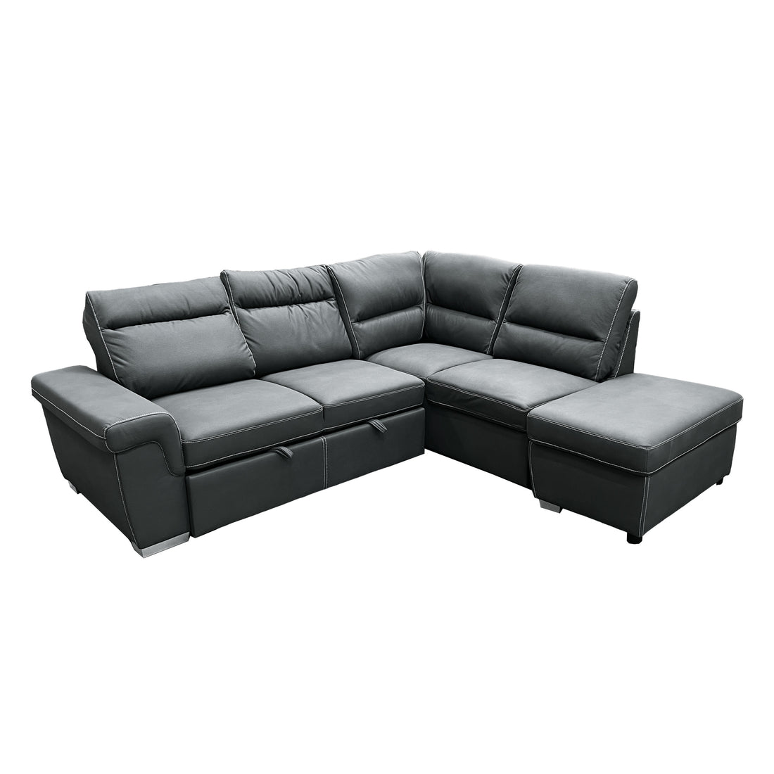 Sagira Sectional Sofa W Sleeper Gray Fabric Lv01023 Gray Fabric