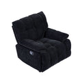 360 Degree Swivel Fabric Single Sofa Heavy Duty Reclining Chair For Living Room, Black Black Polyester 1 Seat