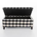 Storage Ottoman Black Fabric