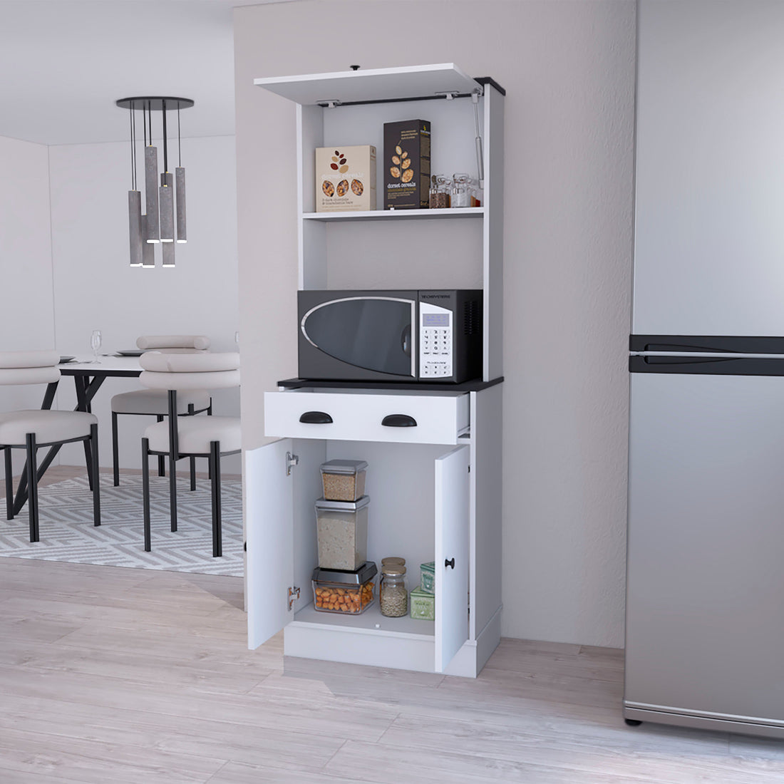 White And Black 2 Cabinet Kitchen Pantry White Black Kitchen Drawers Included Wood