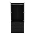 Ella Black 2 Door Armoire Black Bedroom Wood