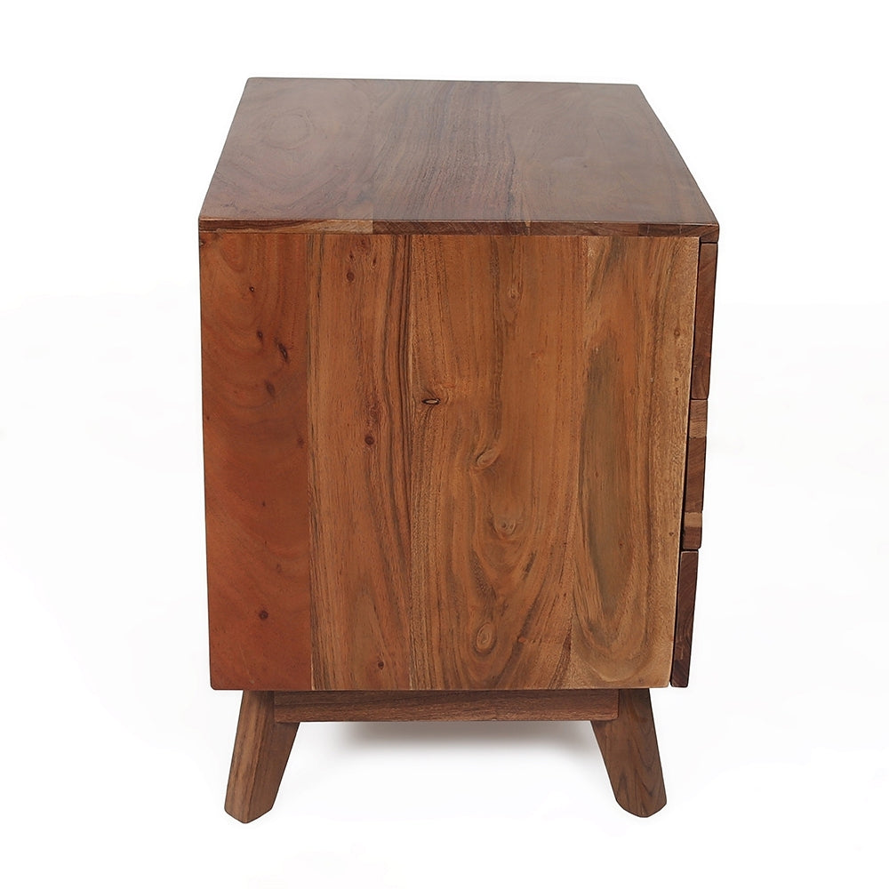 21.5X16.5X23" Nightstand Natural Wood Brown Casual,Classic,Farmhouse Solid Wood