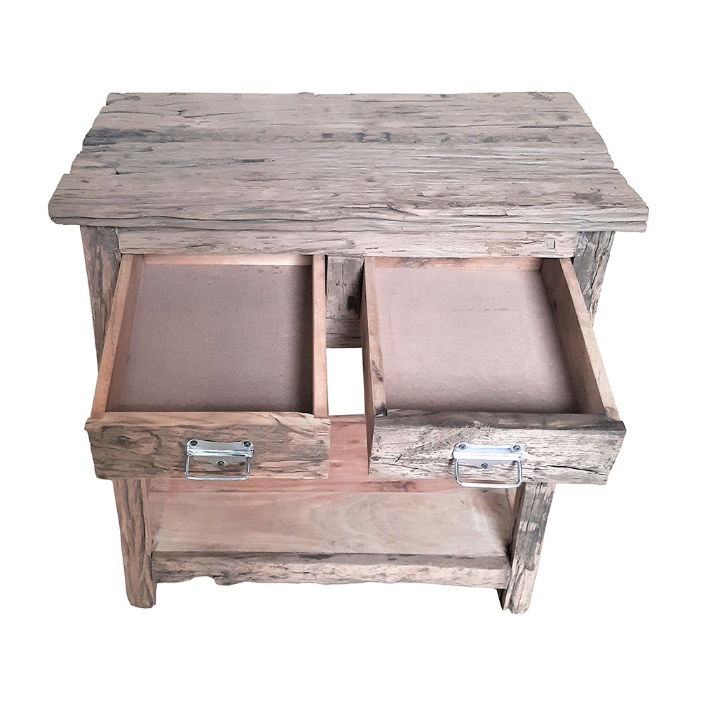 31.5X17.5X31.5" Rustic 2 Drawer Kitchen Island Wood Primary Living Space Antique,Farmhouse,Rustic,Vintage Wood