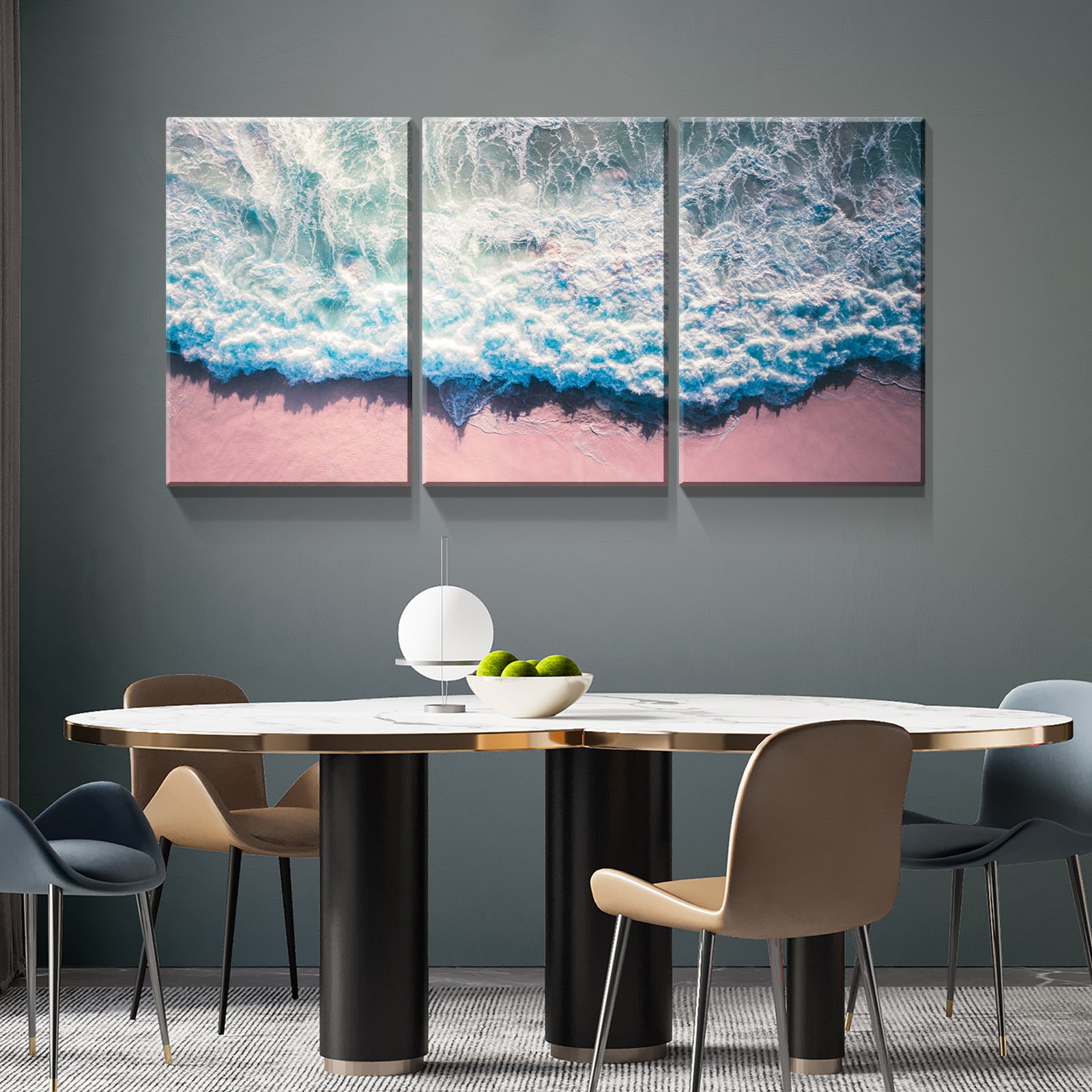 3 Panels Framed Brooklyn Bridge Night View York Canvas Wall Art Decor,3 Pieces Mordern Canvas Decoration Painting For Office,Dining Room,Living Room, Bedroom Decor Ready To Hang Rectangle Framed