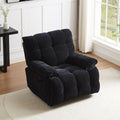 360 Degree Swivel Fabric Single Sofa Heavy Duty Reclining Chair For Living Room, Black Black Polyester 1 Seat