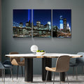 3 Panels Framed Brooklyn Bridge Night View York Canvas Wall Art Decor,3 Pieces Mordern Canvas Decoration Painting For Office,Dining Room,Living Room, Bedroom Decor Ready To Hang Rectangle Framed Multicolor Oversized 41In Canvas Nature Scenes