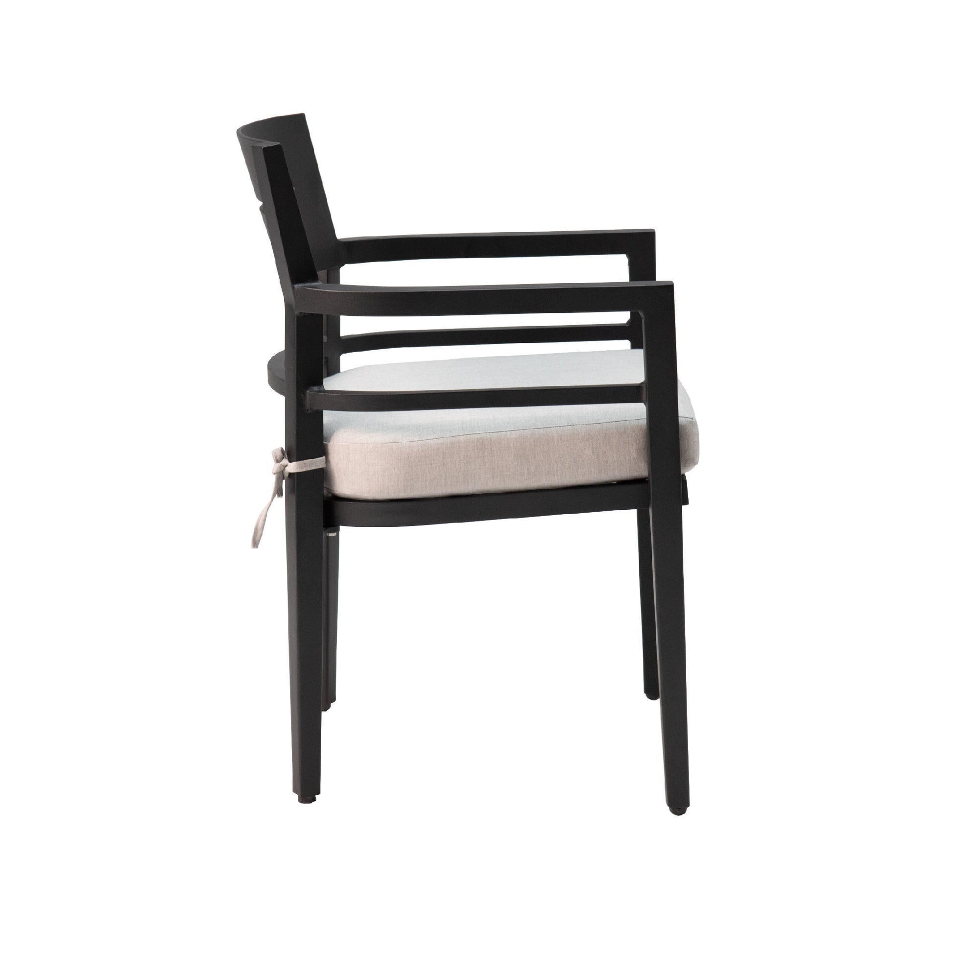 5 Piece Outdoor Patio Aluminum Furniture, Modern Dining Set, Including 4 Dining Chairs Sunbrella Fabric Cushioned And 40" Square Dining Table With Umbrella Hole, Ember Black Yes Dining Set Ember Black Seats 4 Rust Resistant Frame Fade Resistant Cushion