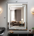 Large Wall Mounted Silver Decorative Rectangular Wall Mirror For Home, Living Room, Bedroom, Entryway Clear Hd Mirror Silver Mdf Glass