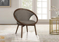 Mid Century Design Solid Rubberwood Unique Accent Chair 1Pc Brown Fabric Upholstered Modern Home Furniture Walnut Finish Frame Chocolate Primary Living Space Mid Century Modern Solid Wood