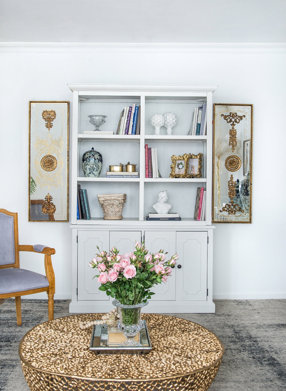 53X19X83" Cabinet White White Primary Living Space Casual,Classic,French,French Country,Rustic Solid Wood Mdf