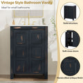 24X18X34 Inches Vintage Style Small Bathroom Vanity Combo With Ceramic Sink, 2 Soft Close Doors Espresso Bathroom Solid Wood Mdf