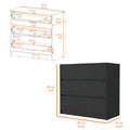 Black 3 Drawer Dresser Black Bedroom Wood