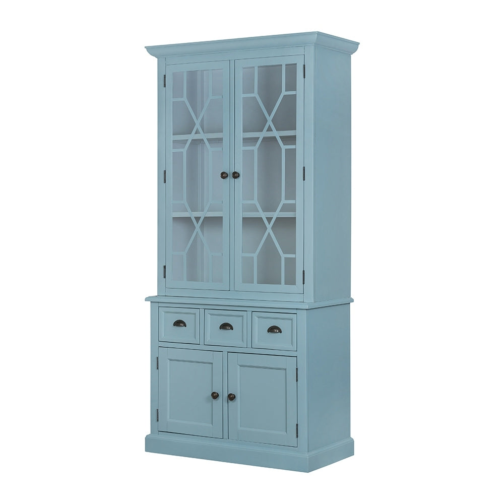 39.4X18X83" Cabinet Credenzas Blue Blue Primary Living Space Casual,Contemporary,French Solid Wood Mdf