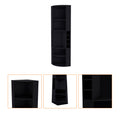 Avery Black 5 Large Shelves Corner Bar Cabinet Vertical 5 Or More Shelves Black Primary Living Space Shelves Included Wood