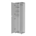 White 2 Door Cabinet Freestanding 3 4 Shelves White White Primary Living Space Shelves Included Wood