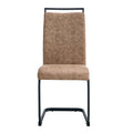 Modern Dining Chairs, Technology Cloth High Back Upholstered Side Chair With C Shaped Tube Black Metal Legs For Dining Room Kitchen Vanity Club Guest Office Chair Set Of 4 Brown 1162 Brown Foam Fabric