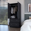 Black 2 Drawer Wardrobe Black Bedroom Wood