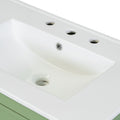 30X18X19.6 Inches Elegant Floating Bathroom Vanity Sink And Cabinet Combo 1 Door And 2 Drawers Green Bathroom Mdf