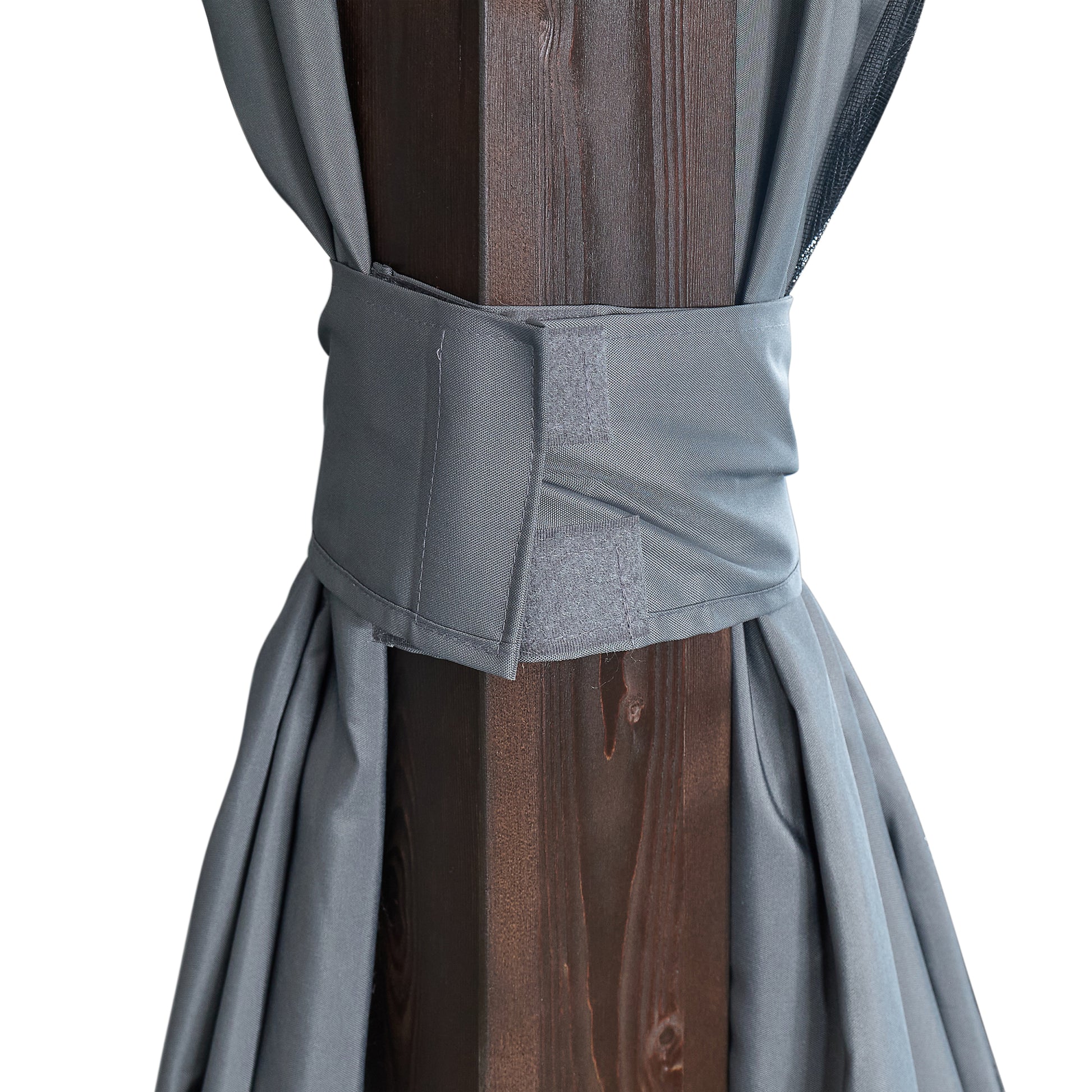 12' X 16' Hardtop Wood Gazebo For Patios, Outdoor Framed Gazebo With Polycarbonate Double Roof Canopy, Solid Wooden Framed Gazebo With Privacy Curtains And Mosquito Nettings For Garden, Backyard Black Aluminium