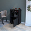 Hannah Black 1 Door Bar Cart - Black Dining Room