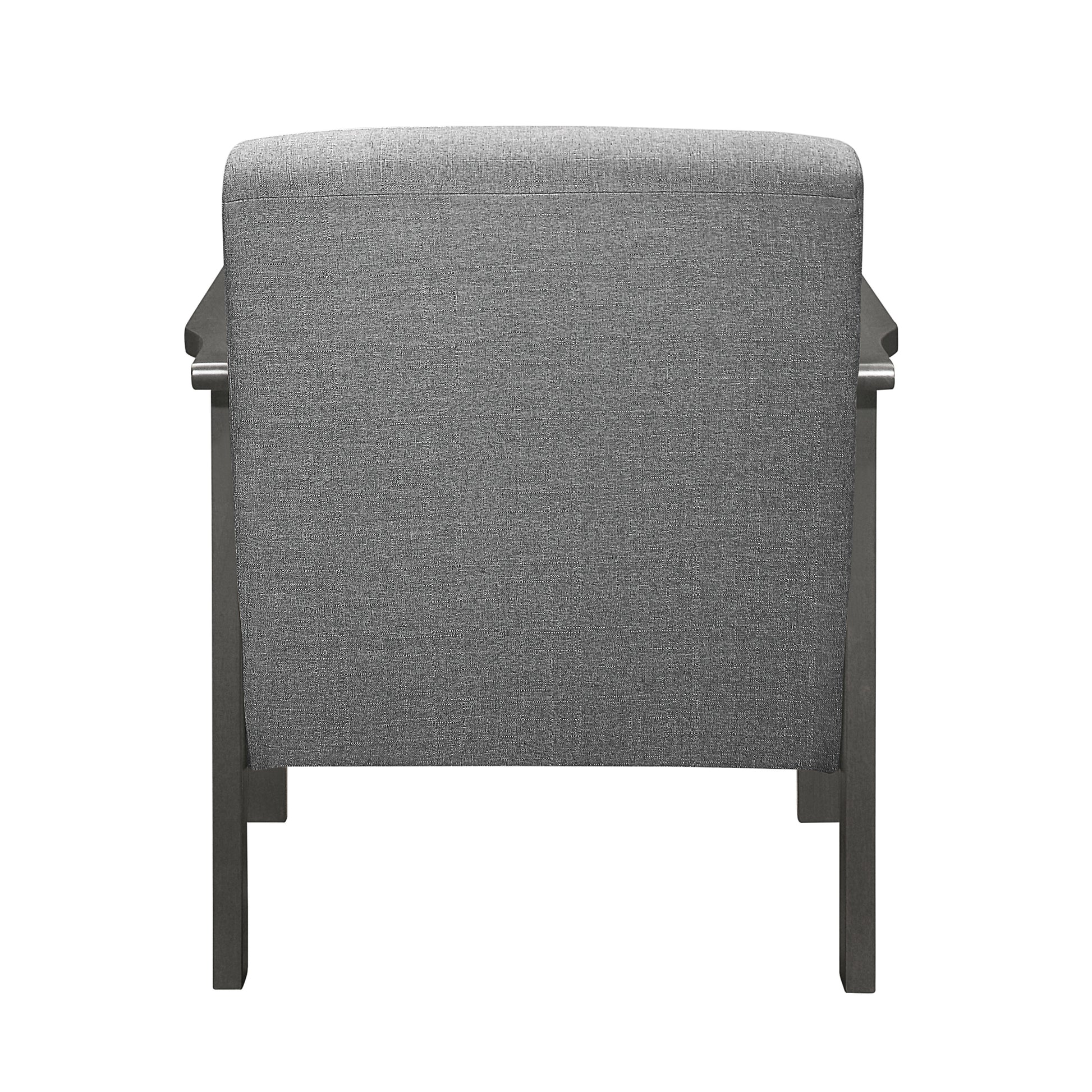 Gray Accent Chair 1Pc Solid Wood Mission Arm Cushion Back Classic Living Room Furniture Antique Gray Wooden Gray Primary Living Space Classic,Transitional Rubberwood Solid Wood