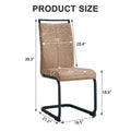 Modern Dining Chairs, Technology Cloth High Back Upholstered Side Chair With C Shaped Tube Black Metal Legs For Dining Room Kitchen Vanity Club Guest Office Chair Set Of 4 Brown 1162 Brown Foam Fabric