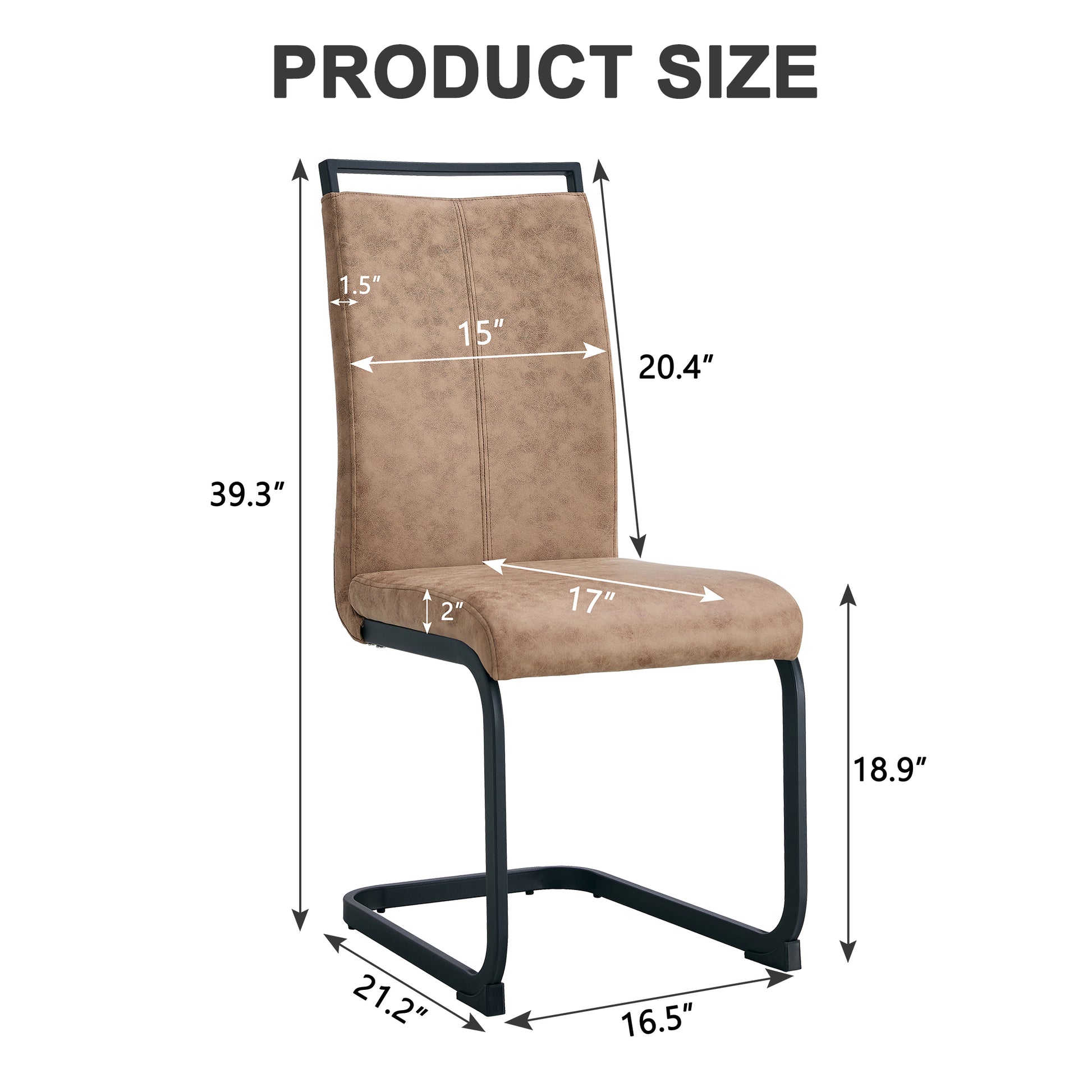 Dining Chairs,Tech Cloth High Back Upholstered Side Chair With C Shaped Tube Black Metal Legs For Dining Room Kitchen Vanity Patio Club Guest Office Chair Set Of 2 Brown1162 Brown Foam Tech Cloth