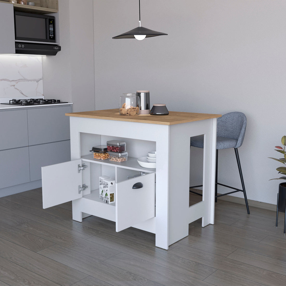 White 2 Door Kitchen Island White White Kitchen Rectangular Stationary Kitchen Islands Wood Medium 40 55In