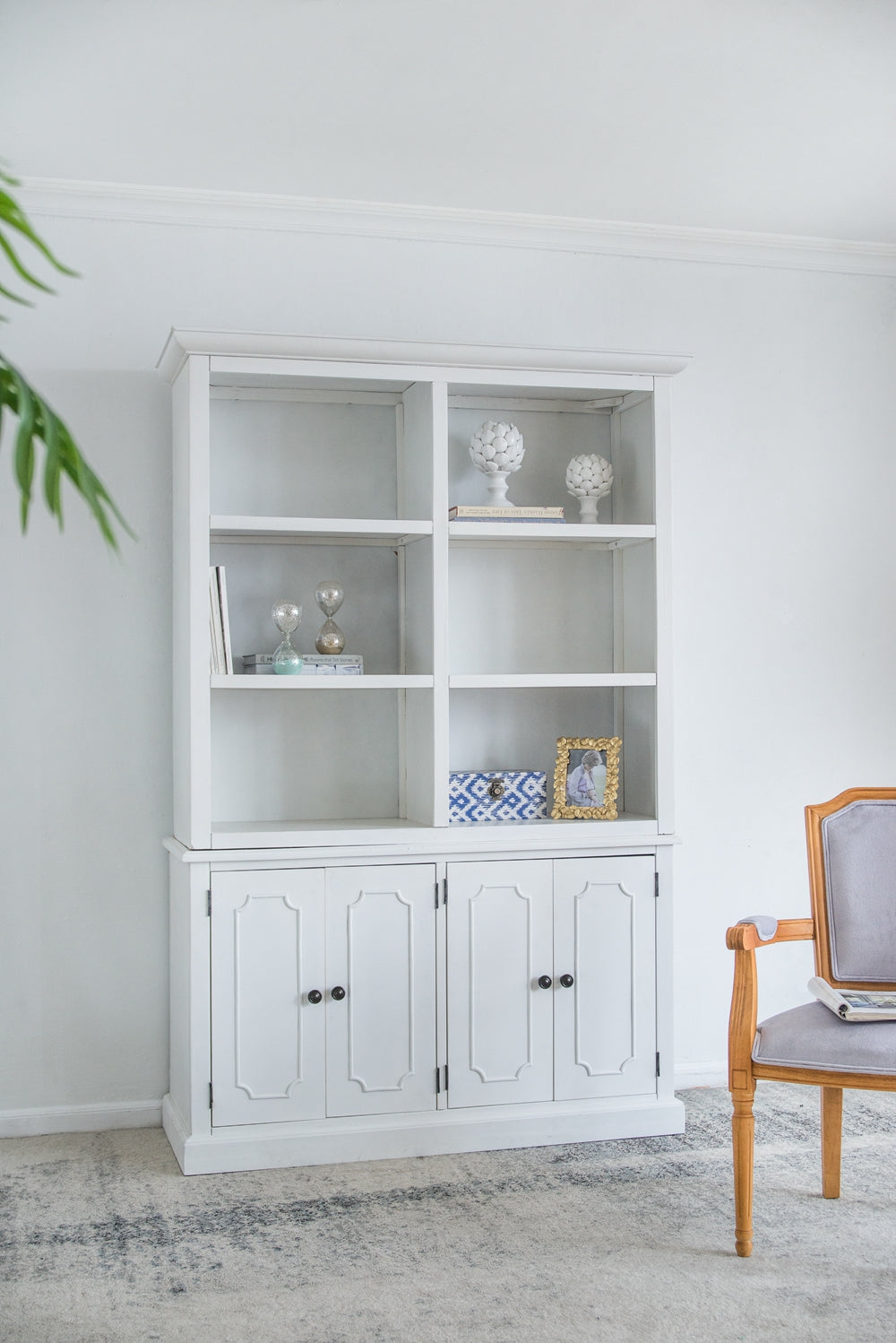 53X19X83" Cabinet White White Primary Living Space Casual,Classic,French,French Country,Rustic Solid Wood Mdf