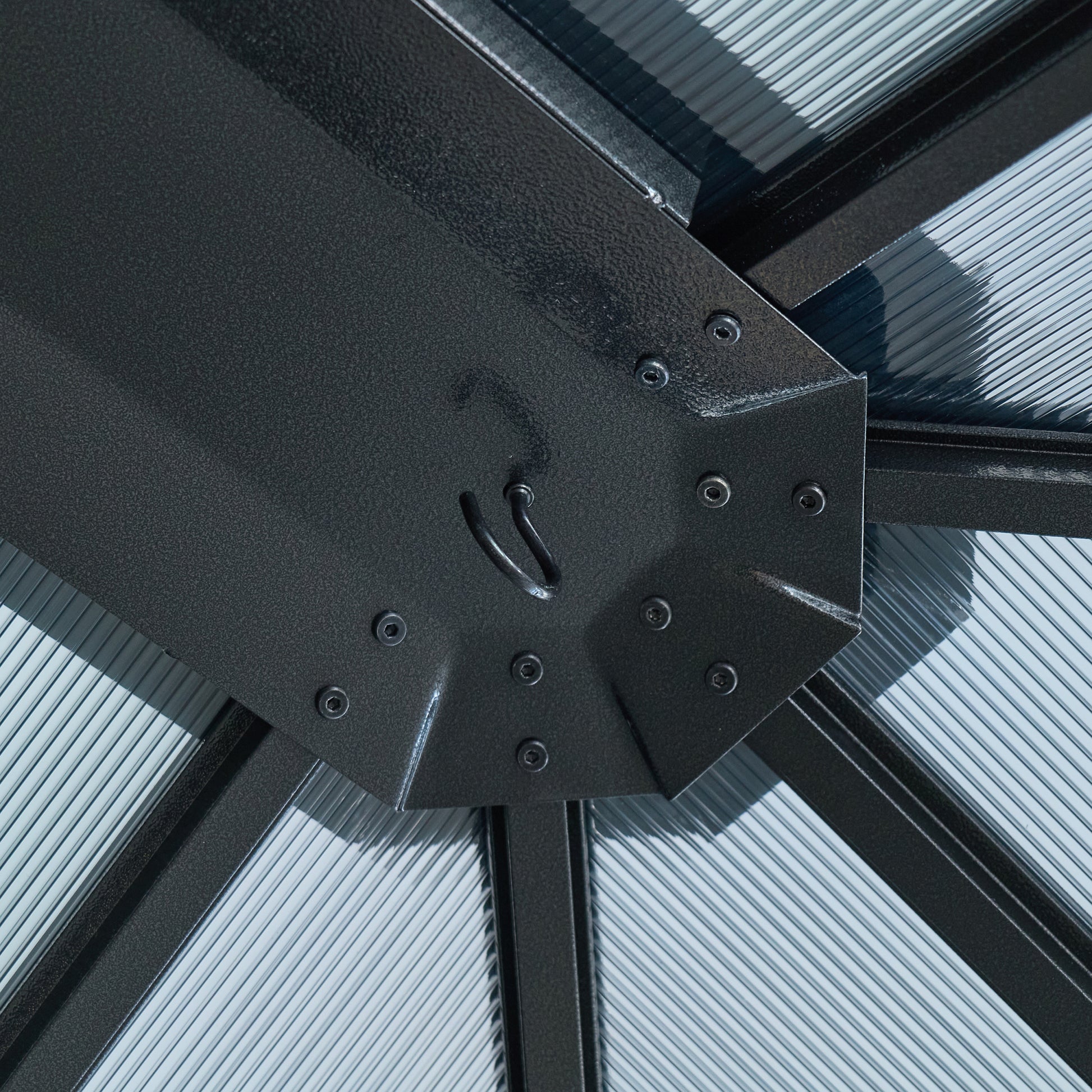 12' X 16' Hardtop Wood Gazebo For Patios, Outdoor Framed Gazebo With Polycarbonate Double Roof Canopy, Solid Wooden Framed Gazebo With Privacy Curtains And Mosquito Nettings For Garden, Backyard Black Aluminium