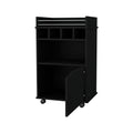 Hannah Black 1 Door Bar Cart - Black Dining Room