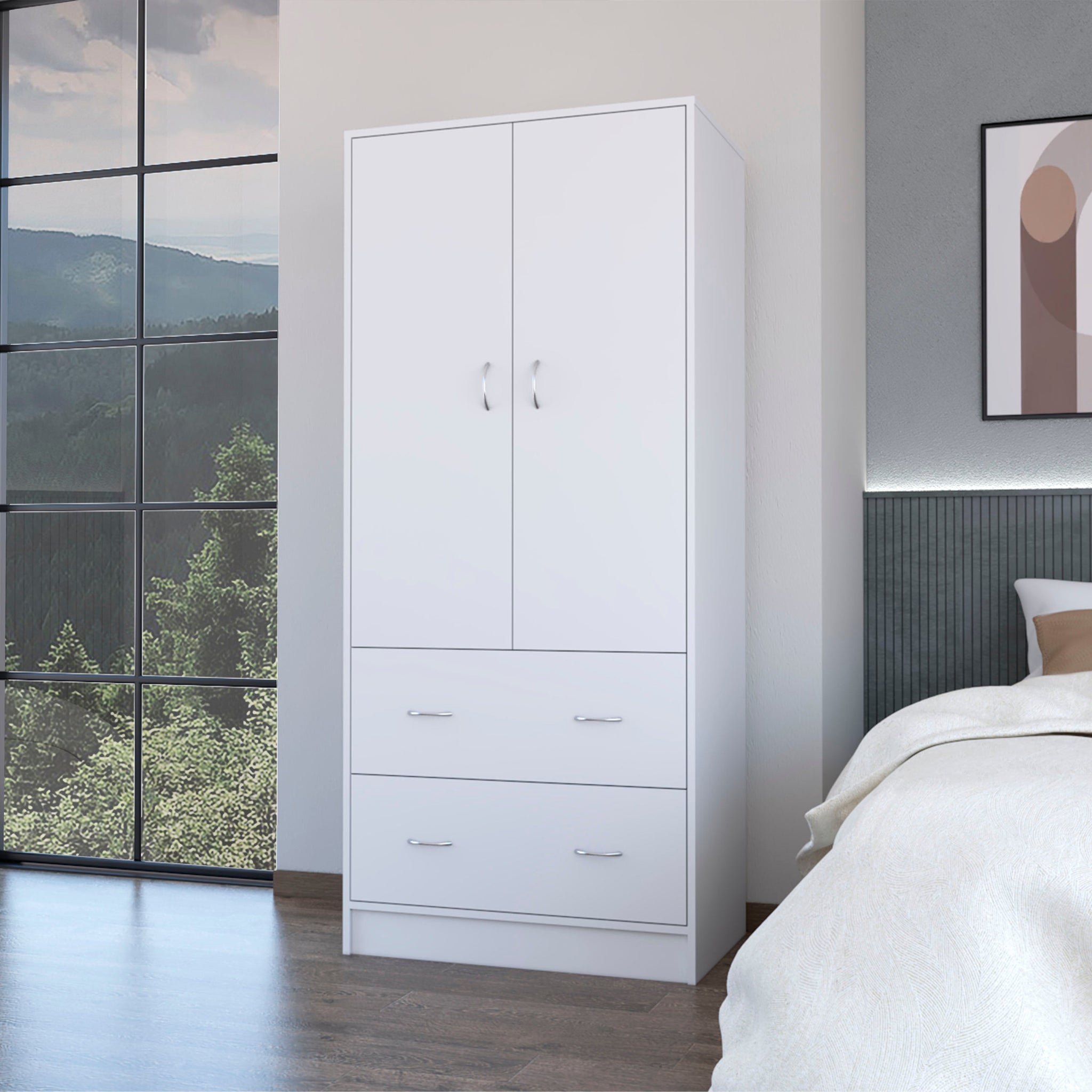 White 2 Drawer Wardrobe White White Bedroom Wood